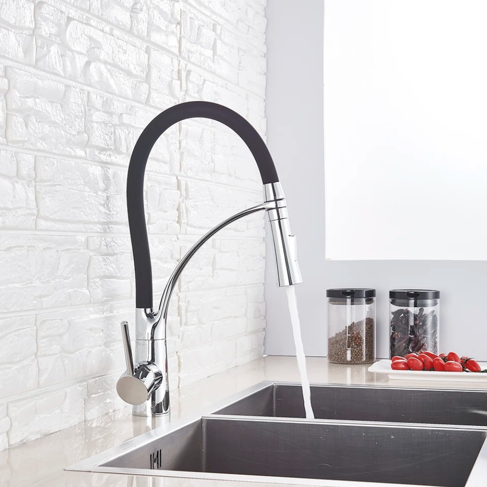 Grifo de cocina elegante con ducha extraíble y 2 funciones