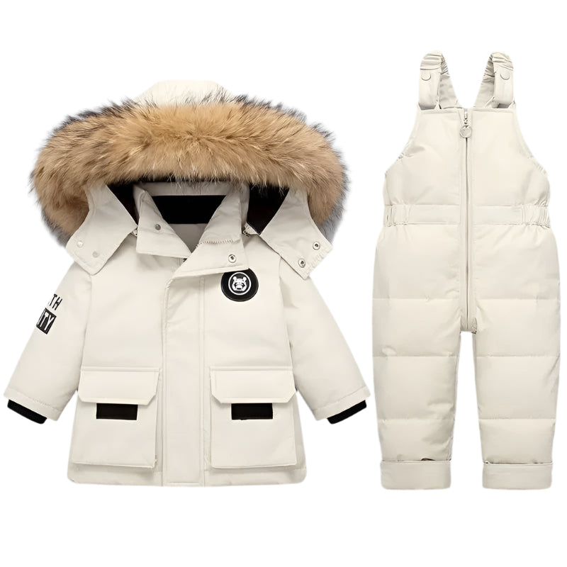 Ensemble manteau et combinaison isolants en tissu doux