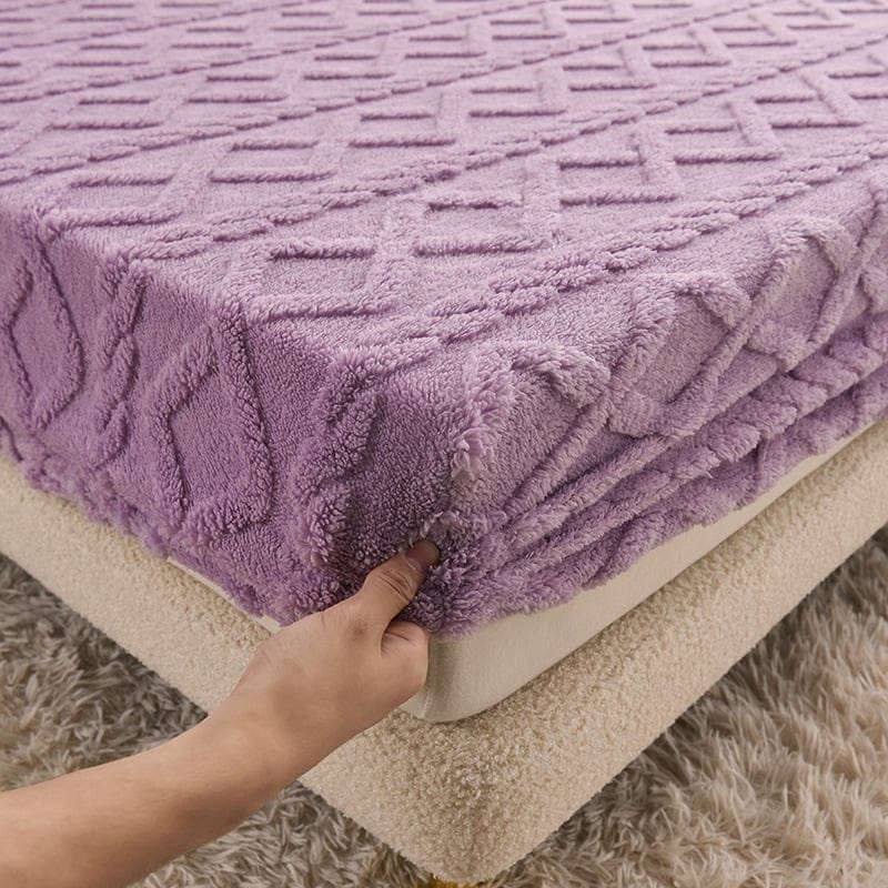 Couvre-lit élastique doux et protecteur avec paire de taies